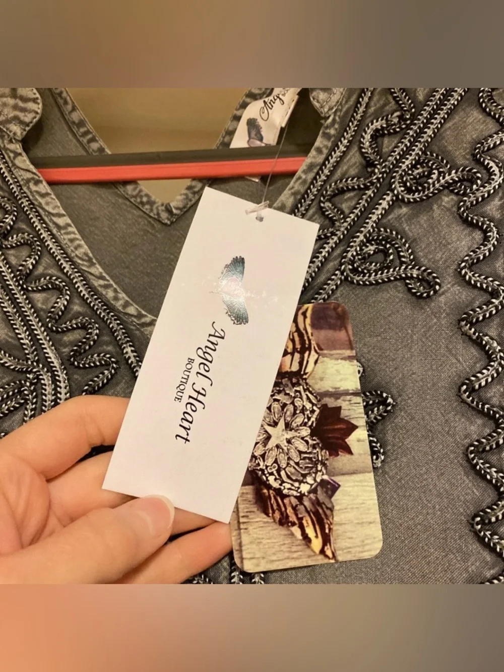 Angel Heart Boutique Free Spirit Top Grey Sz 3X - Picture 3 of 10